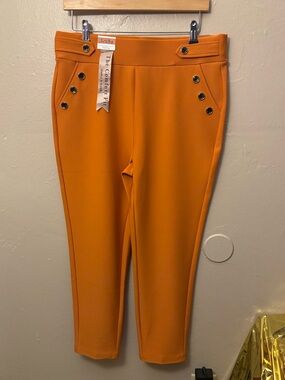 Scuba Ponte Sailor Button Ankle Pants NWT